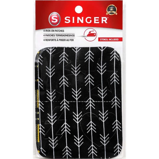 SINGER&#xAE; Arrow &#x26; Plaid Iron-on Printed Twill Patches